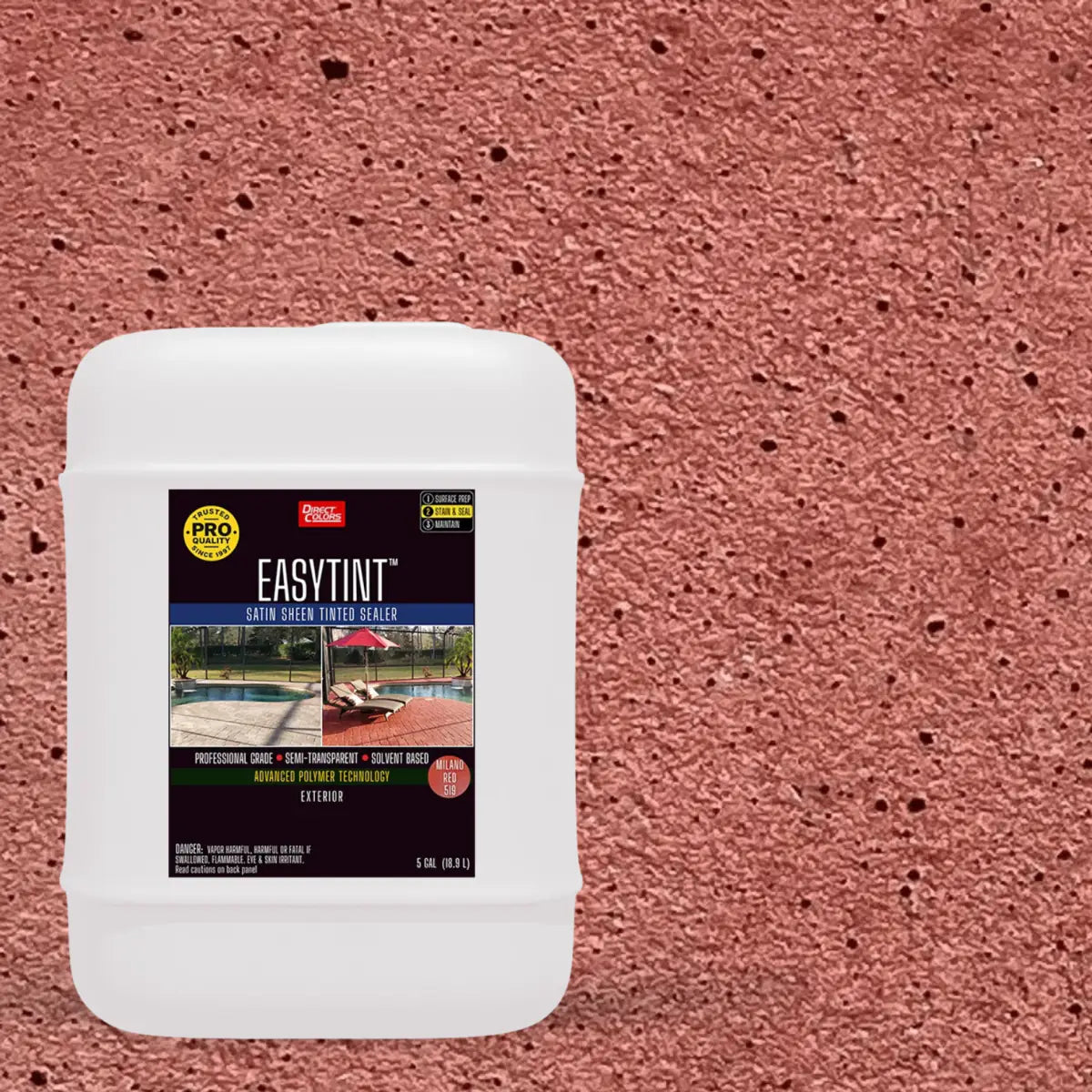 5 gallons of EasyTint™ Tinted Concrete Sealer in 519 Milano Red
