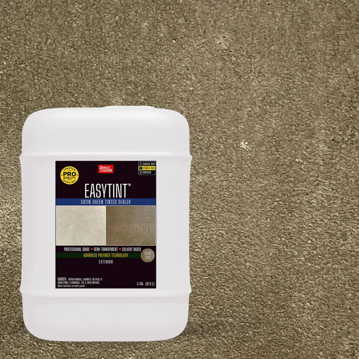 5 gallons of EasyTint™ Tinted Concrete Sealer in 520 Olive