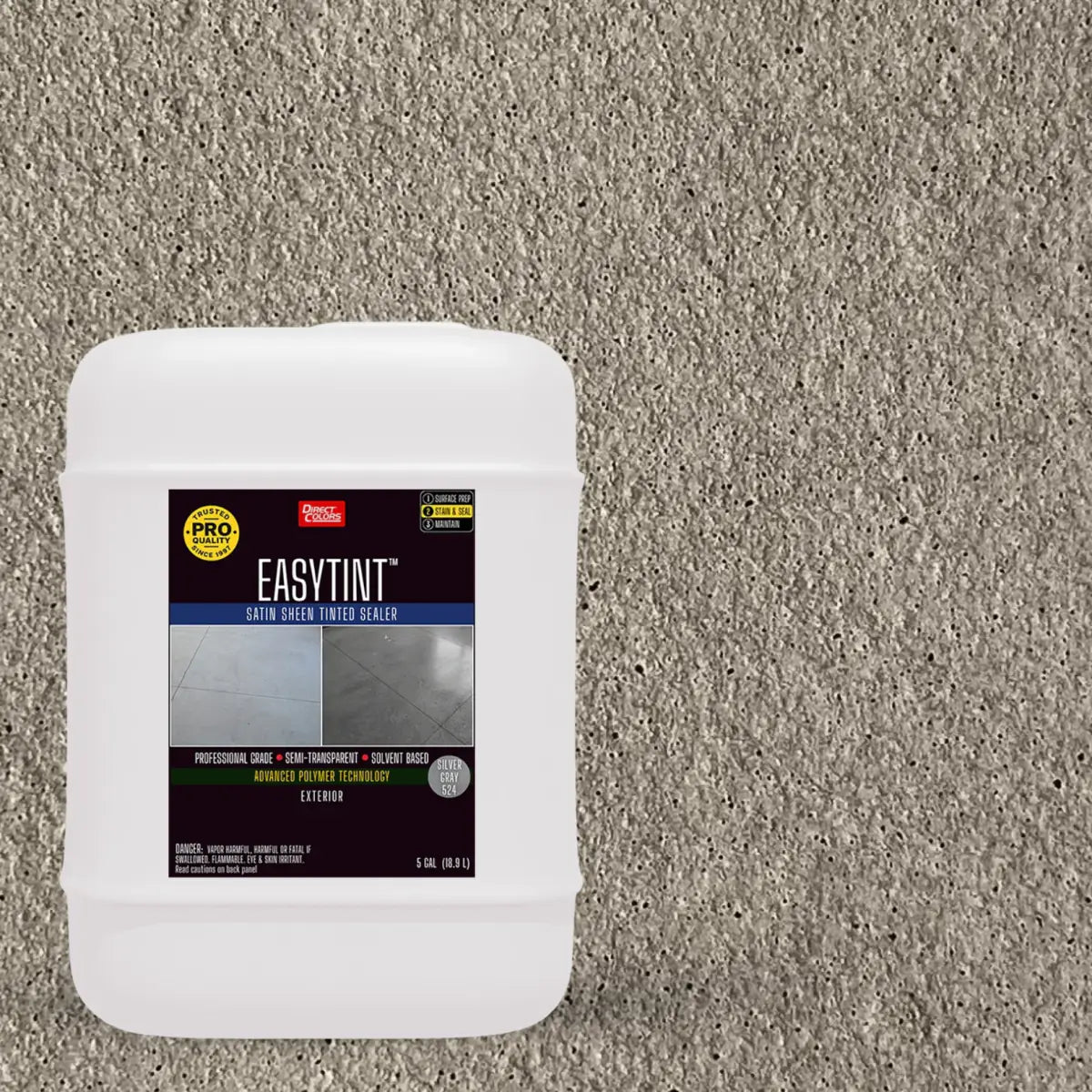 5 gallons of EasyTint™ Tinted Concrete Sealer in 524 Silver Gray