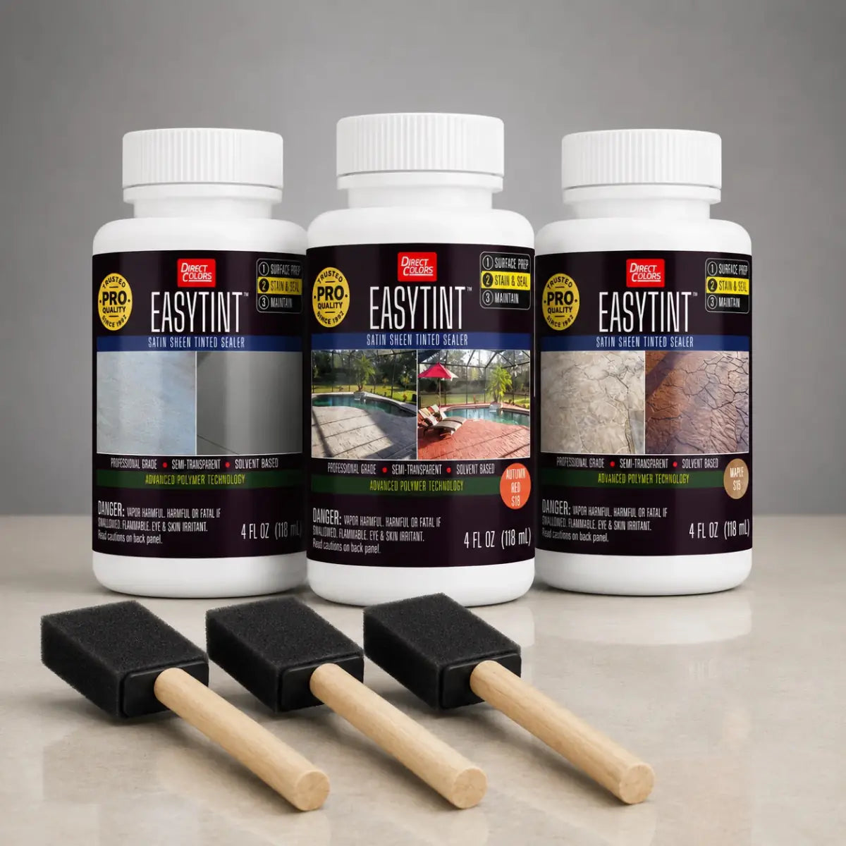 EasyTint™ Tinted Concrete Sealer trial kit with foam applicators