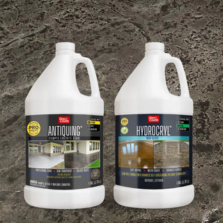 Antiquing™ Stamped Concrete Stain in 403 Black with HydroCryl™ High Gloss, 1 gallon 2-step kit