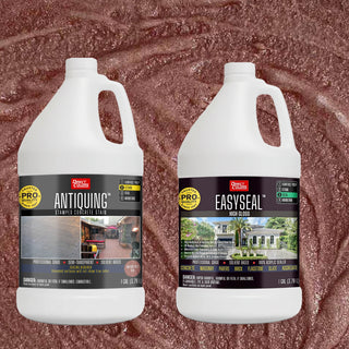 Antiquing™ Stamped Concrete Stain in 419 Milano Red with EasySeal™ High Gloss, 1 gallon 2-step kit