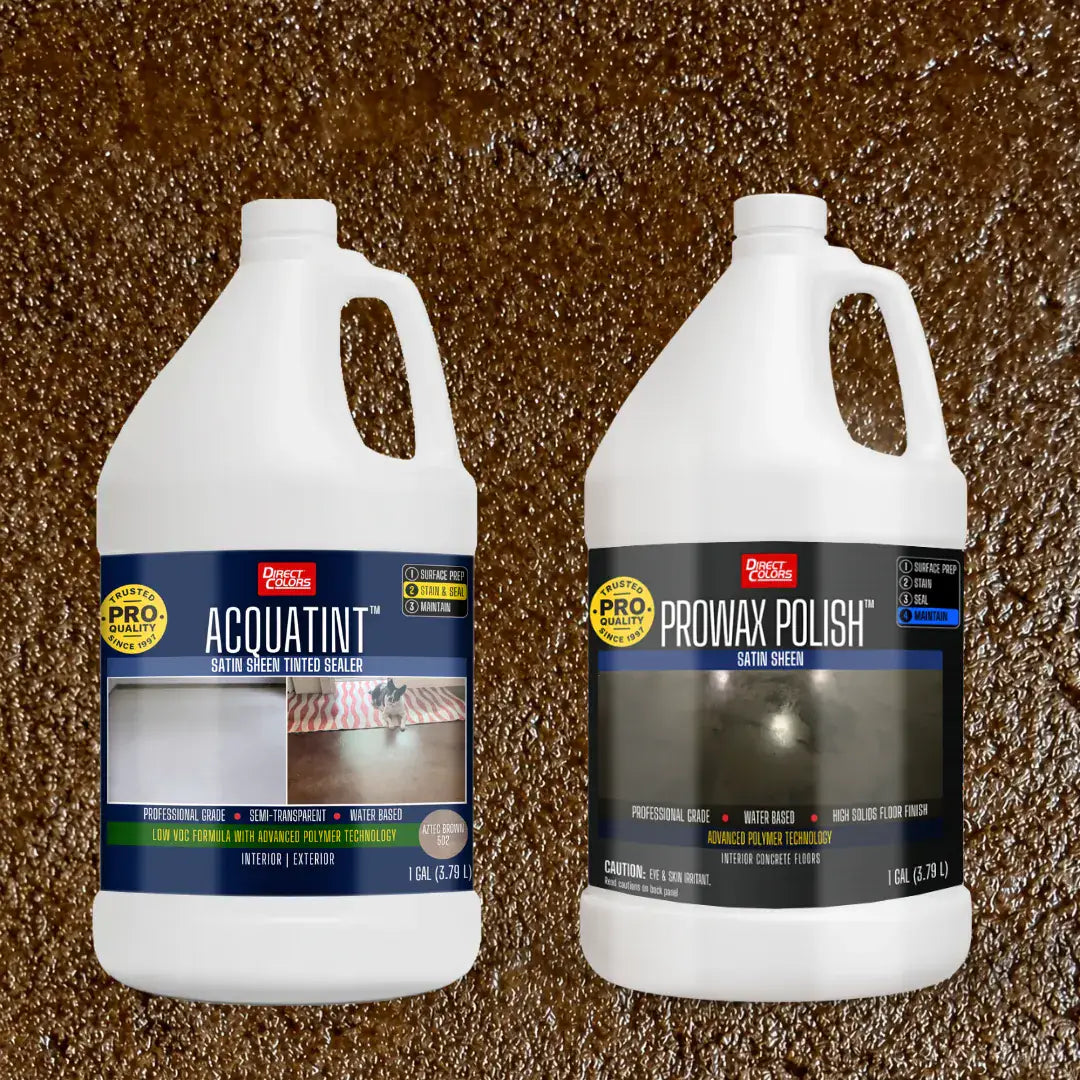 AcquaTint™ PRO Colored Sealer in 502 Aztec Brown with ProWax Polish™ Satin, 1 gallon 2-step kit