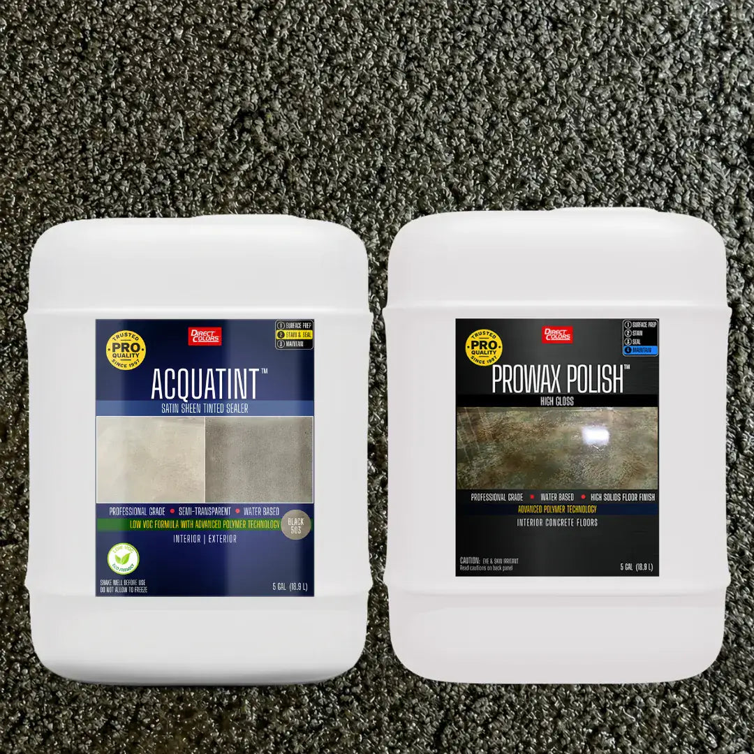 AcquaTint™ PRO Colored Sealer in 503 Black with ProWax Polish™ High Gloss, 5 gallon 2-step kit