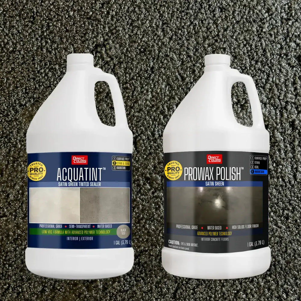 AcquaTint™ PRO Colored Sealer in 503 Black with ProWax Polish™ Satin, 1 gallon 2-step kit