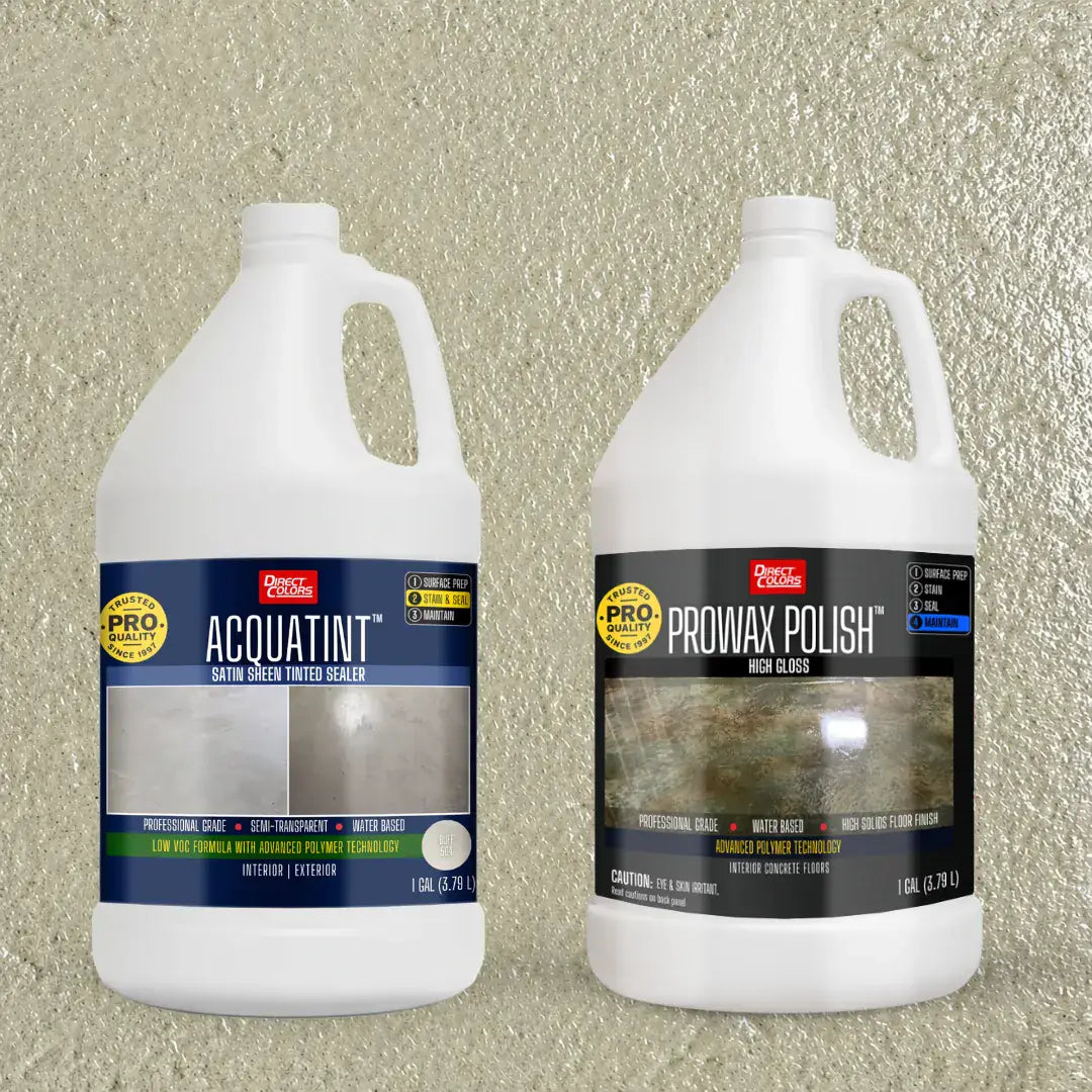 AcquaTint™ PRO Colored Sealer in 504 Buff with ProWax Polish™ High Gloss, 1 gallon 2-step kit