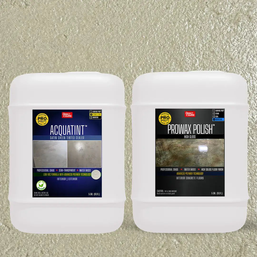 AcquaTint™ PRO Colored Sealer in 504 Buff with ProWax Polish™ High Gloss, 5 gallon 2-step kit