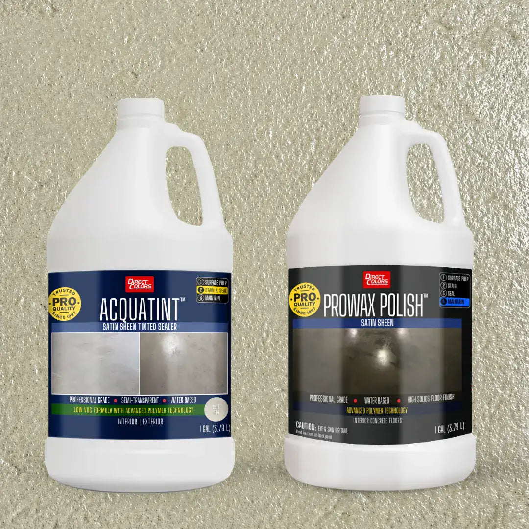 AcquaTint™ PRO Colored Sealer in 504 Buff with ProWax Polish™ Satin, 1 gallon 2-step kit