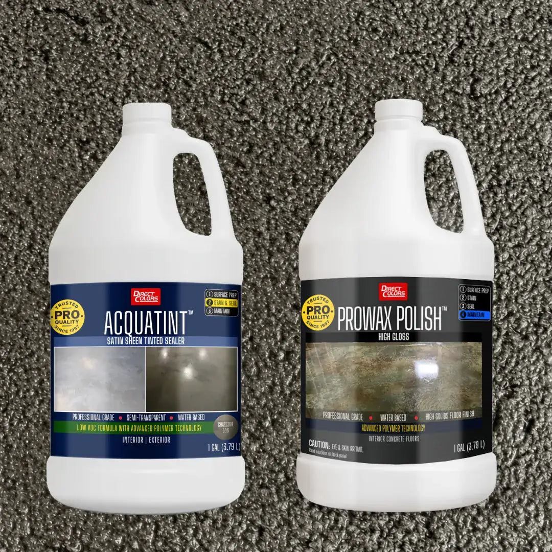 AcquaTint™ PRO Colored Sealer in 506 Charcoal with ProWax Polish™ High Gloss, 1 gallon 2-step kit