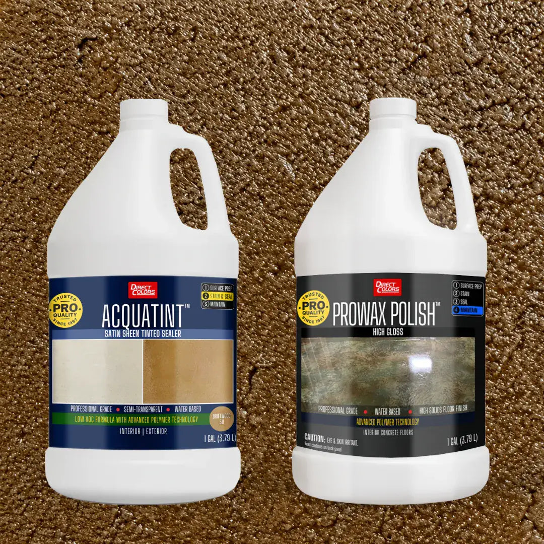 AcquaTint™ PRO Colored Sealer in 511 Driftwood with ProWax Polish™ High Gloss, 1 gallon 2-step kit