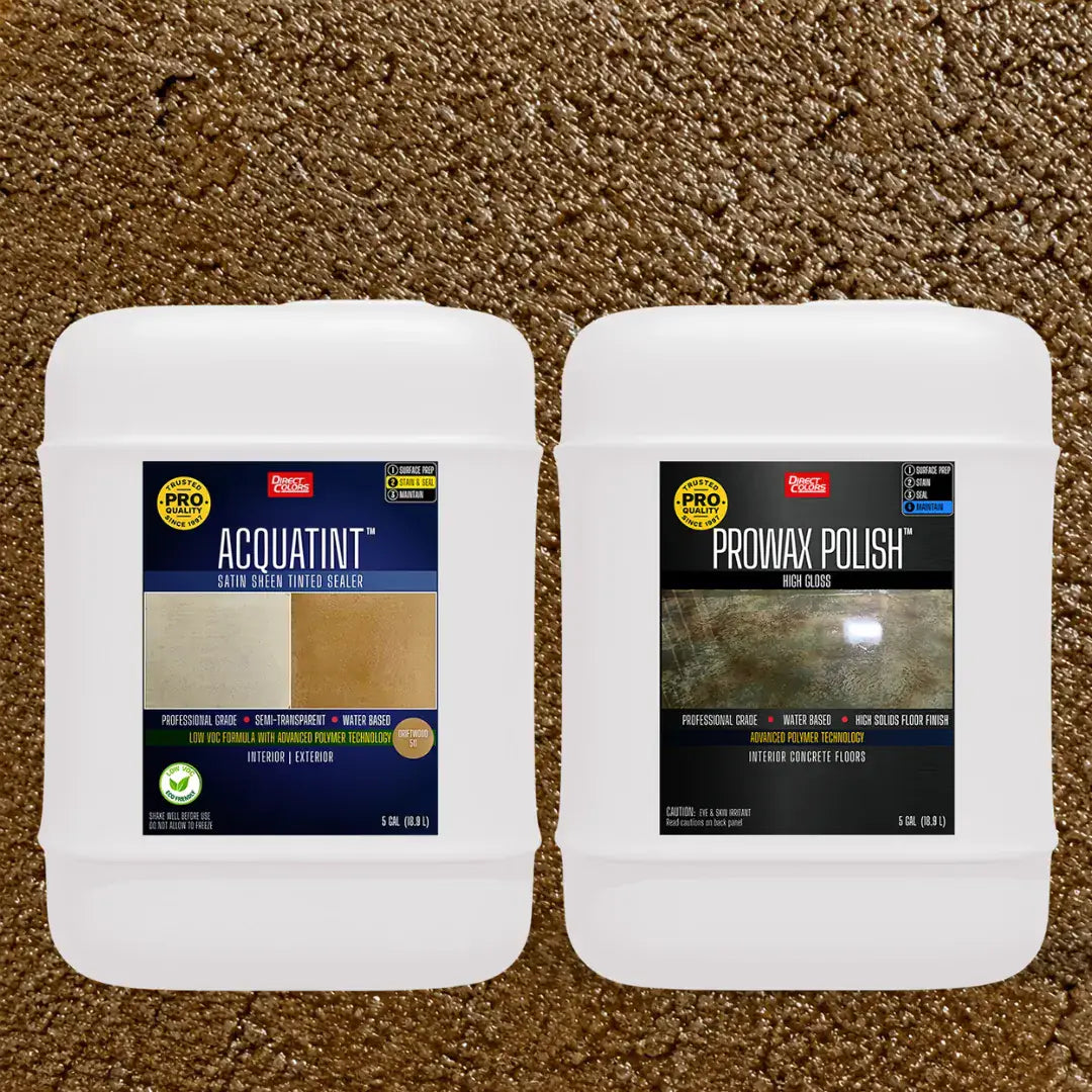 AcquaTint™ PRO Colored Sealer in 511 Driftwood with ProWax Polish™ High Gloss, 5 gallon 2-step kit