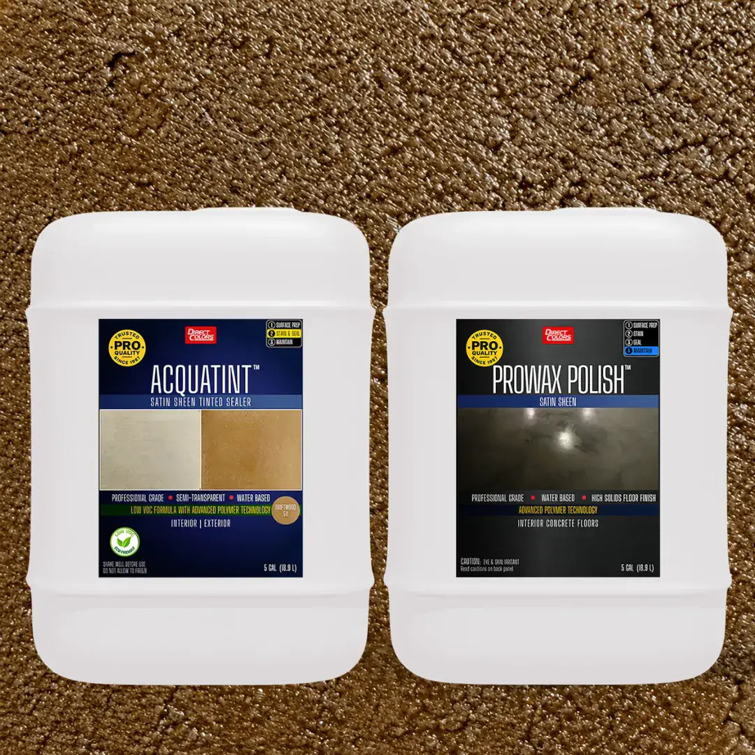 AcquaTint™ PRO Colored Sealer in 511 Driftwood with ProWax Polish™ Satin, 5 gallon 2-step kit
