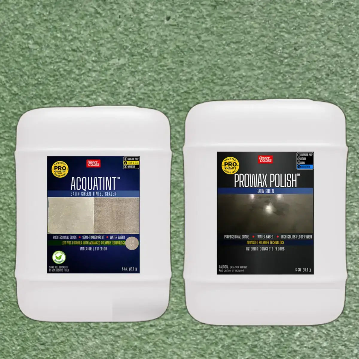 AcquaTint PRO 512 Fern Green with ProWax Polish Satin, 5 Gallon kit