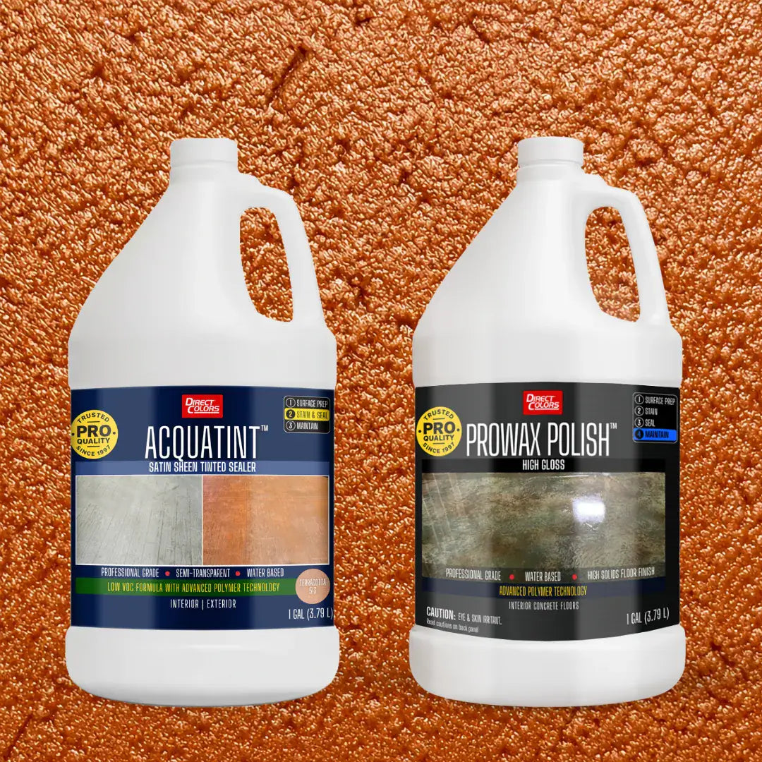 AcquaTint™ PRO Colored Sealer in 513 Terracotta with ProWax Polish™ High Gloss, 1 gallon 2-step kit