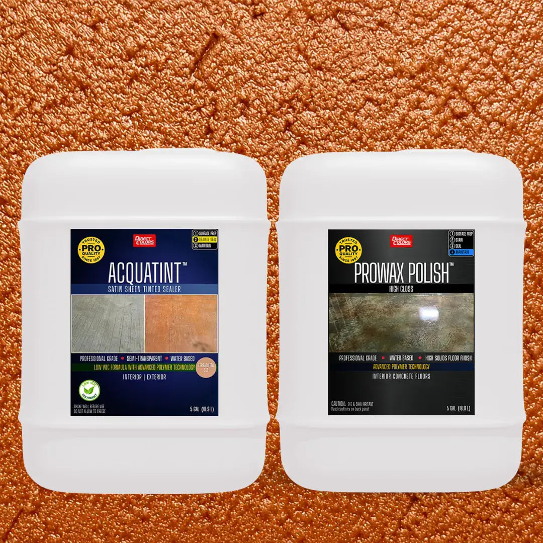 AcquaTint™ PRO Colored Sealer in 513 Terracotta with ProWax Polish™ High Gloss, 5 gallon 2-step kit