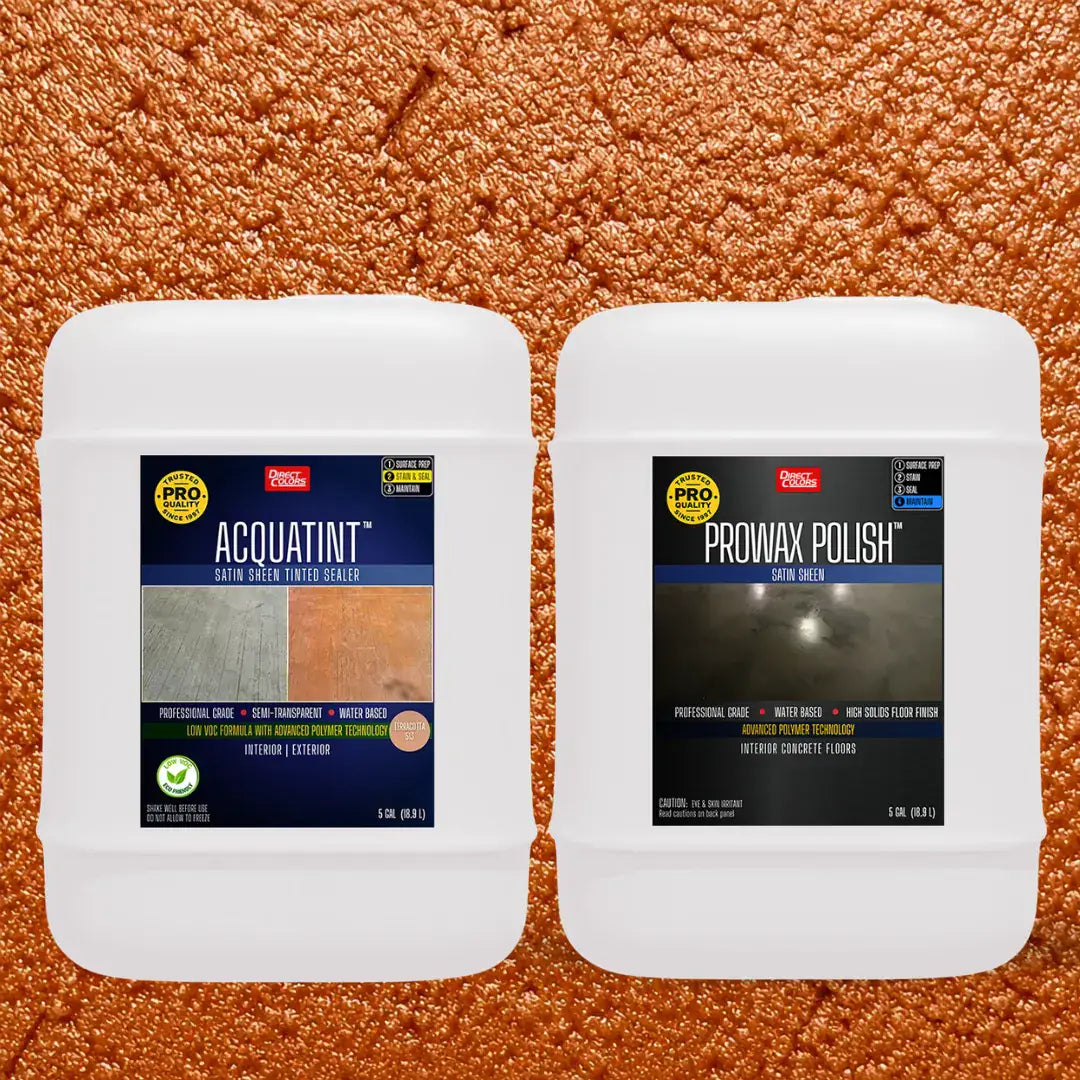 AcquaTint™ PRO Colored Sealer in 513 Terracotta with ProWax Polish™ Satin, 5 gallon 2-step kit