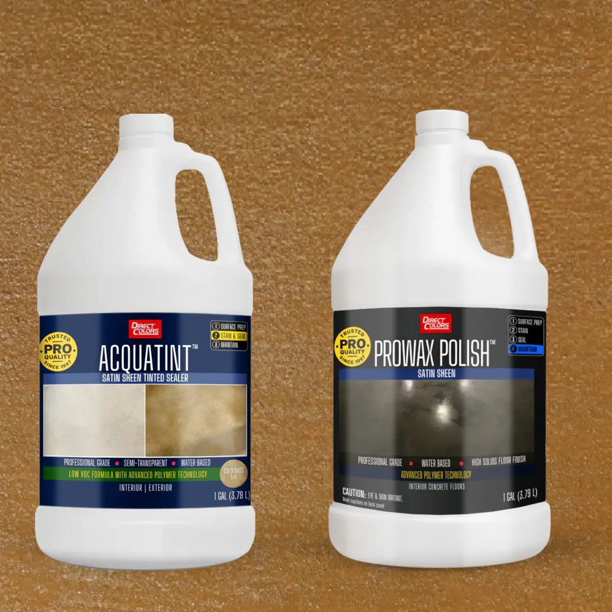 AcquaTint™ PRO Colored Sealer with ProWax Polish™ Satin, 1 gallon 2-step kit