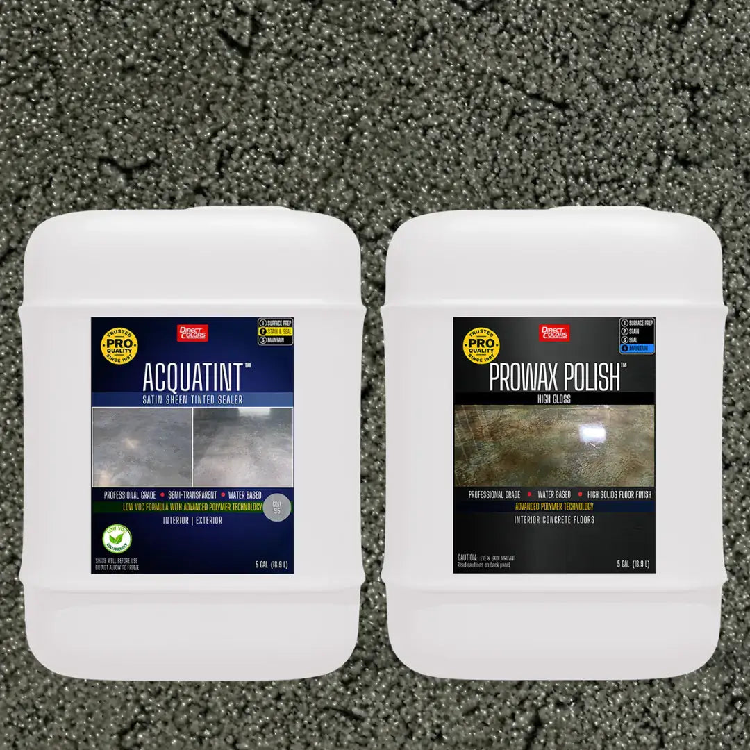 AcquaTint™ PRO Colored Sealer in 515 Gray with ProWax Polish™ High Gloss, 5 gallon 2-step kit