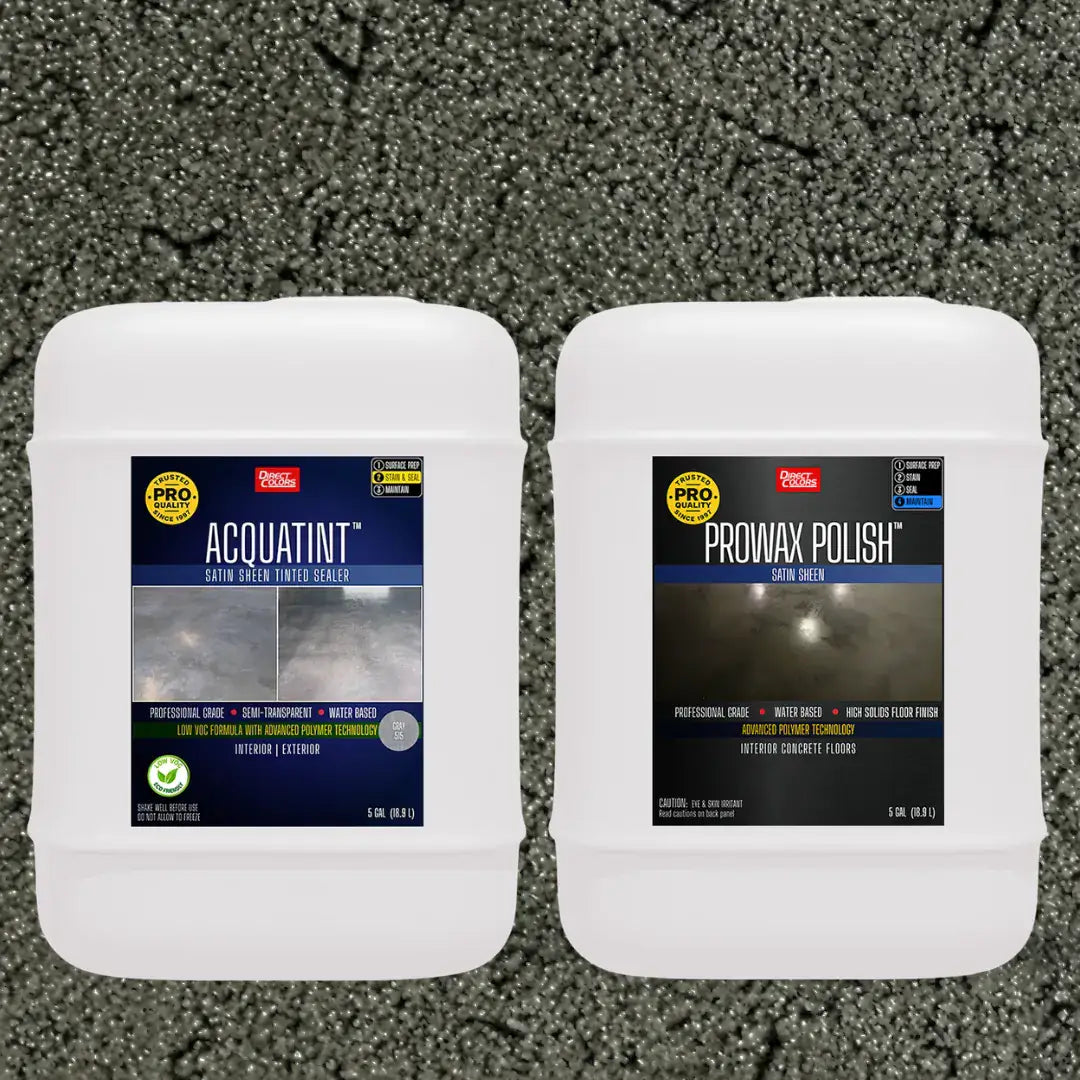 AcquaTint™ PRO Colored Sealer in 515 Gray with ProWax Polish™ Satin, 5 gallon 2-step kit