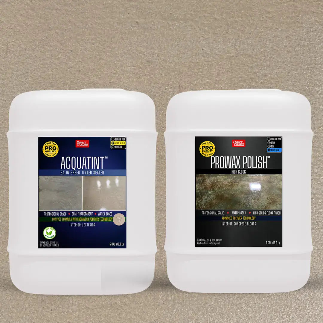 AcquaTint™ PRO Colored Sealer in 516 Khaki with ProWax Polish™ High Gloss, 5 gallon 2-step kit