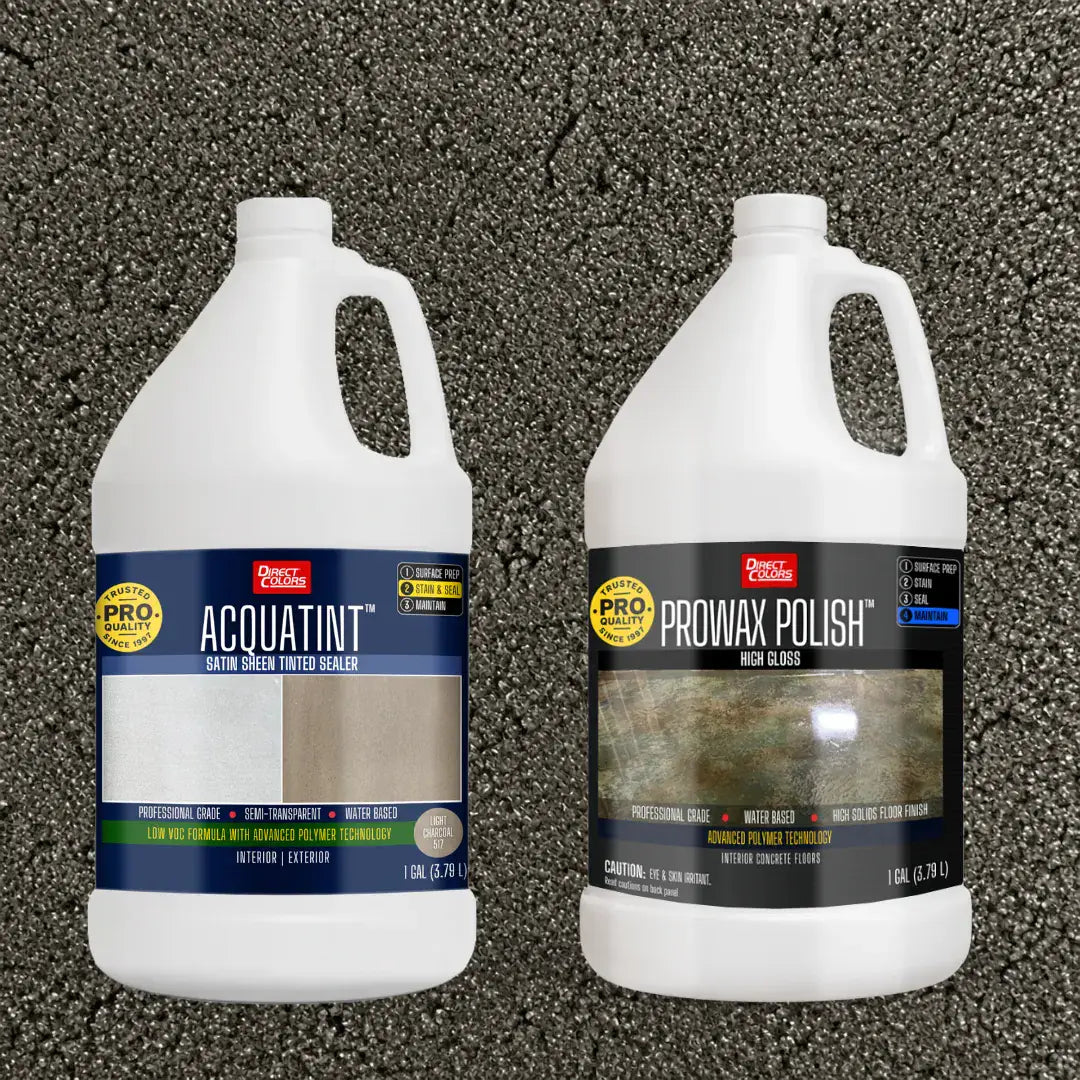 AcquaTint™ PRO Colored Sealer in 517 Light Charcoal with ProWax Polish™ High Gloss, 1 gallon 2-step kit