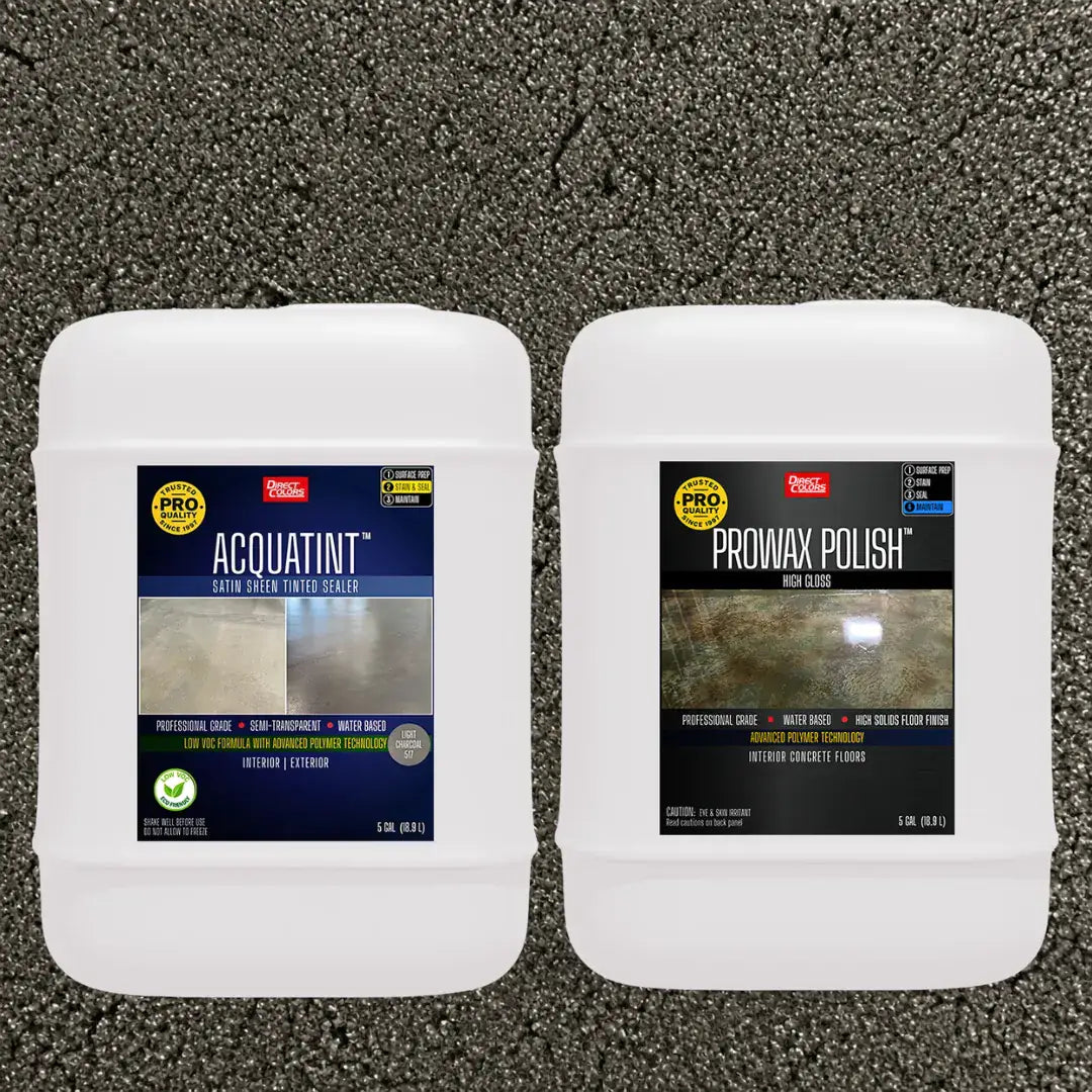 AcquaTint™ PRO Colored Sealer in 517 Light Charcoal with ProWax Polish™ High Gloss, 5 gallon 2-step kit