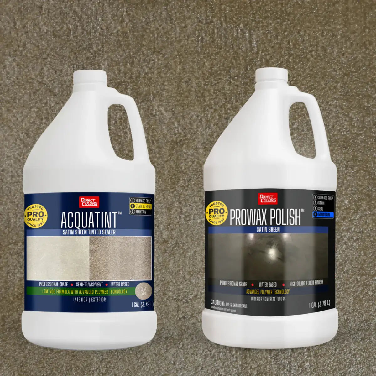 AcquaTint™ PRO Colored Sealer in 520 Olive with ProWax Polish™ Satin, 1 gallon 2-step kit
