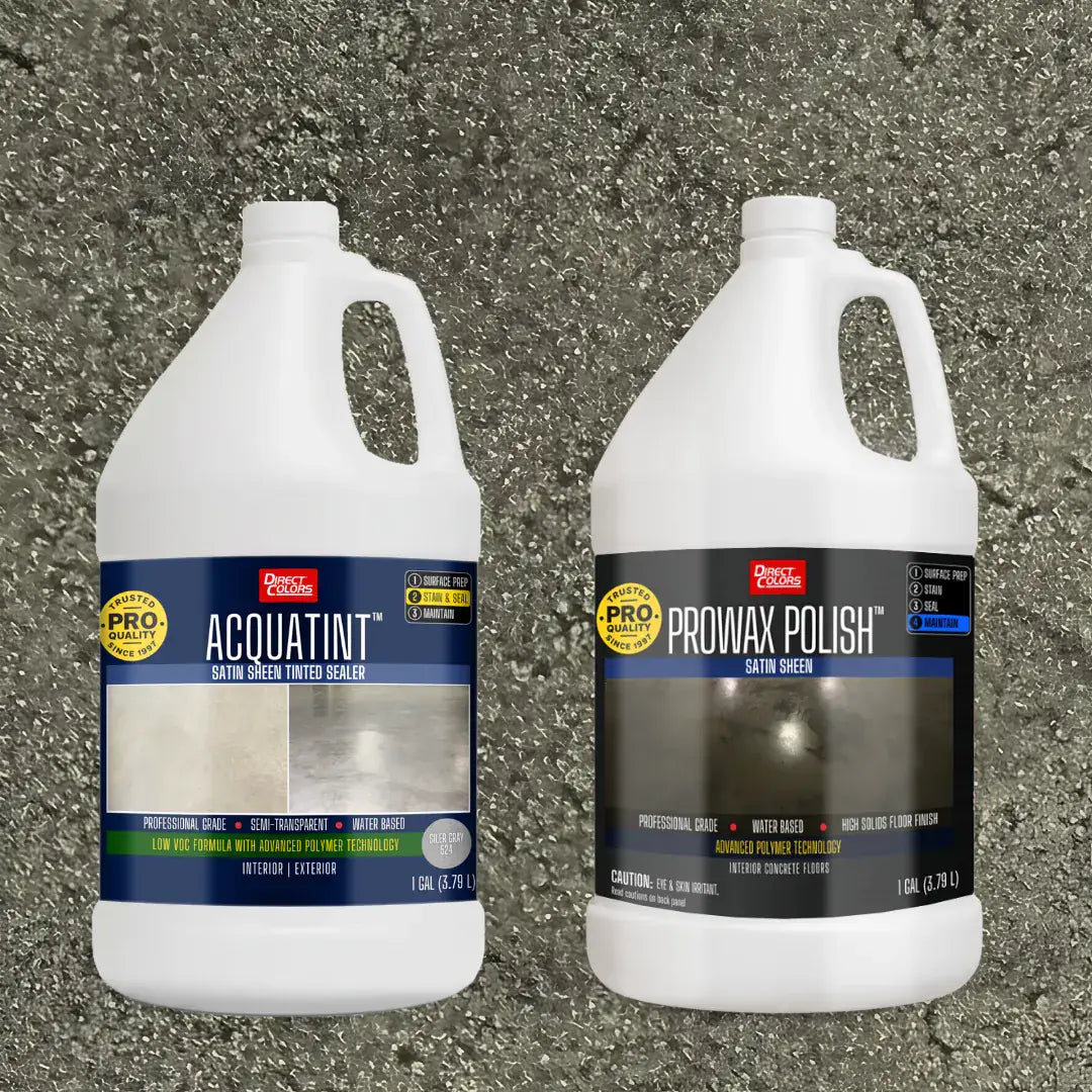 AcquaTint™ PRO Colored Sealer in 524 Silver Gray with ProWax Polish™ Satin, 1 gallon 2-step kit