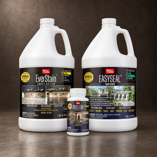 EverStain™ Acid Stain in Blackish with ProClean Neutralizer™ and EasySeal™ High Gloss, 1 gallon 3-step kit