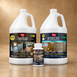 EverStain™ Acid Stain in Desert Amber with ProClean Neutralizer™ and HydroCryl™ High Gloss, 1 gallon 3-step kit