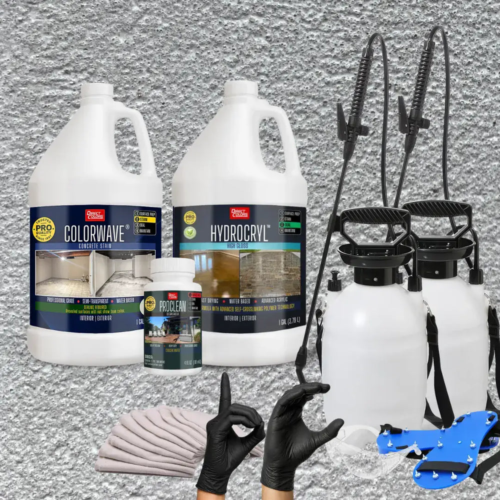 ColorWave® Stain in 601 White with HydroCryl™ High Gloss, a pump sprayer and application tools, 1 gallon 2-step kit