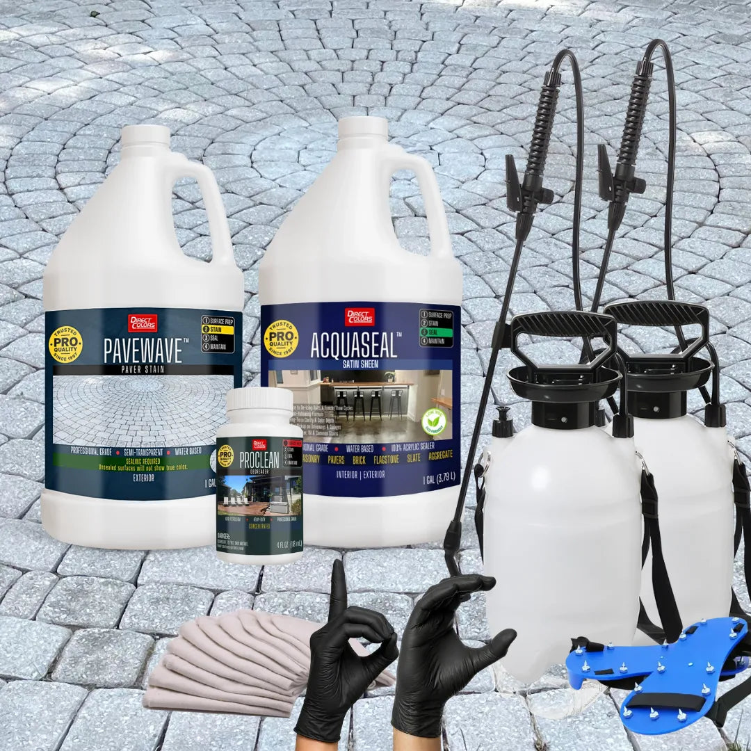 PaveWave™ Paver Stain in 901 White with AcquaSeal™ Satin, 1 gallon 2-step kit