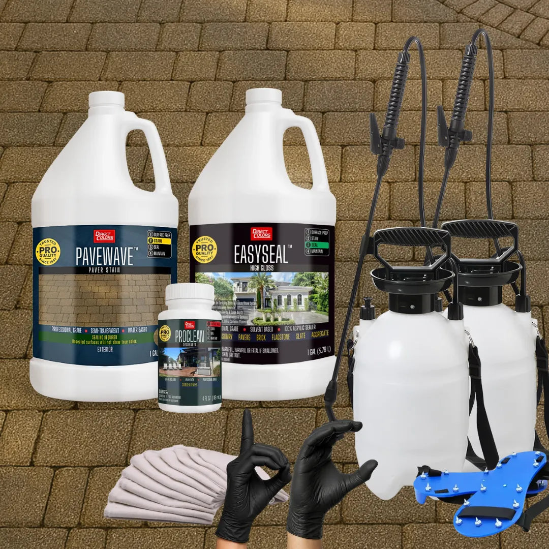 PaveWave™ Paver Stain in 903 Sepia with EasySeal™ Gloss, 1 gallon 2-step kit