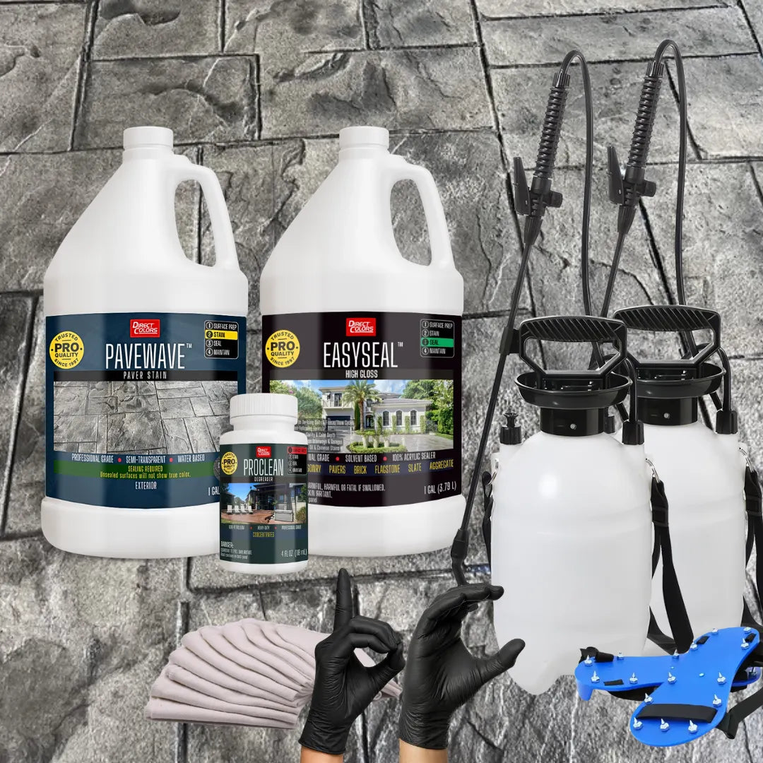 PaveWave™ Paver Stain in 904 Charcoal with EasySeal™ Gloss, 1 gallon 2-step kit