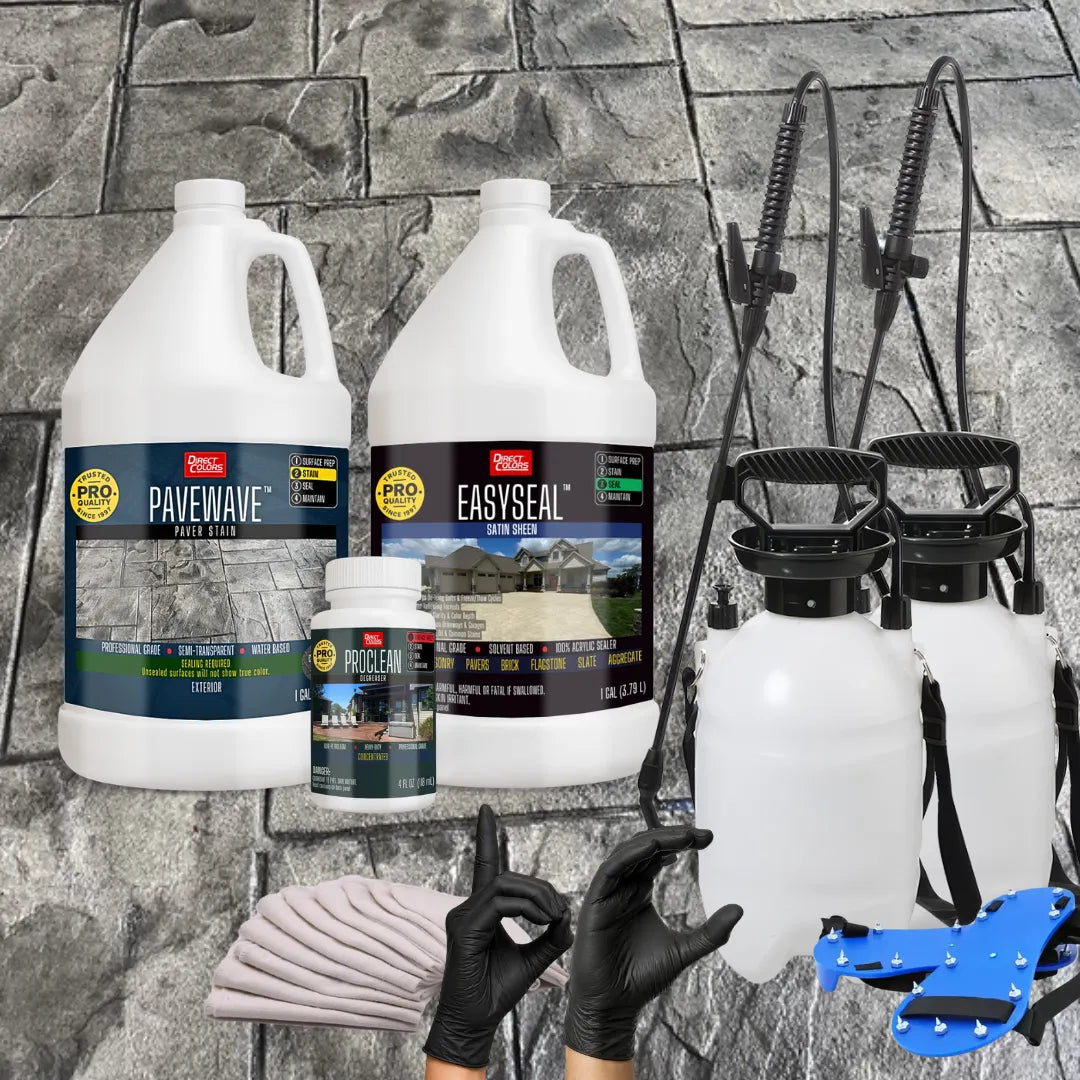 PaveWave™ Paver Stain in 904 Charcoal with EasySeal™ Satin, 1 gallon 2-step kit
