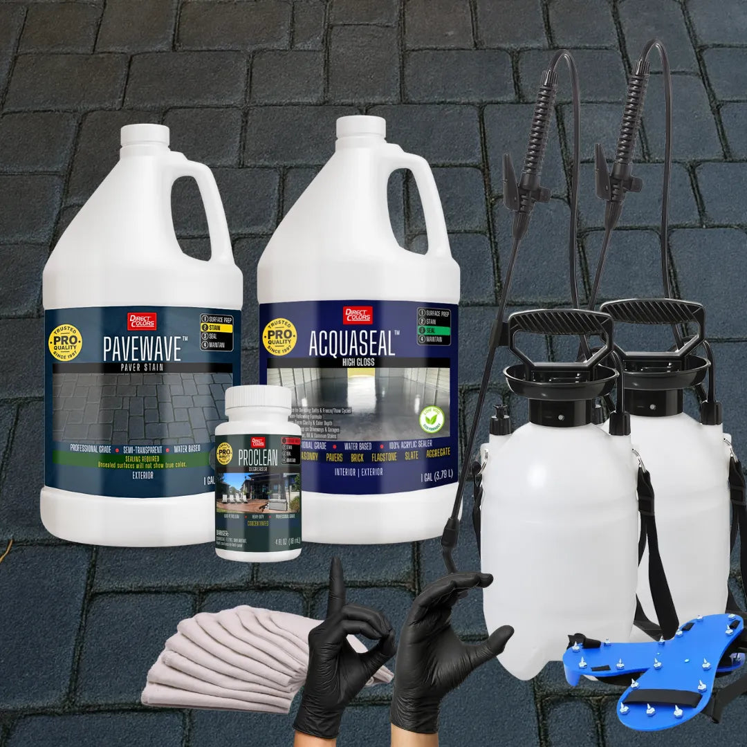 PaveWave™ Paver Stain in 906 Black with AcquaSeal™ Gloss, 1 gallon 2-step kit