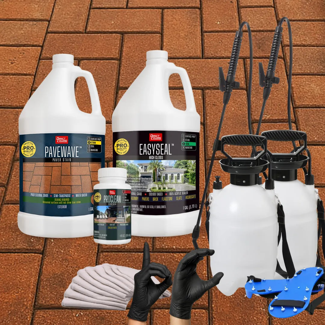PaveWave™ Paver Stain in 913 Chestnut with EasySeal™ Gloss, 1 gallon 2-step kit