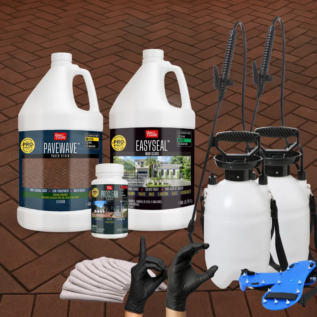PaveWave™ Paver Stain in 916 Garnet with EasySeal™ Gloss, 1 gallon 2-step kit