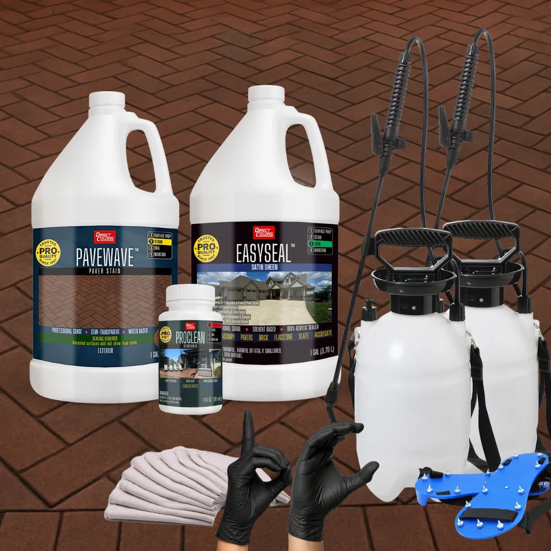 PaveWave™ Paver Stain in 916 Garnet with EasySeal™ Satin, 1 gallon 2-step kit