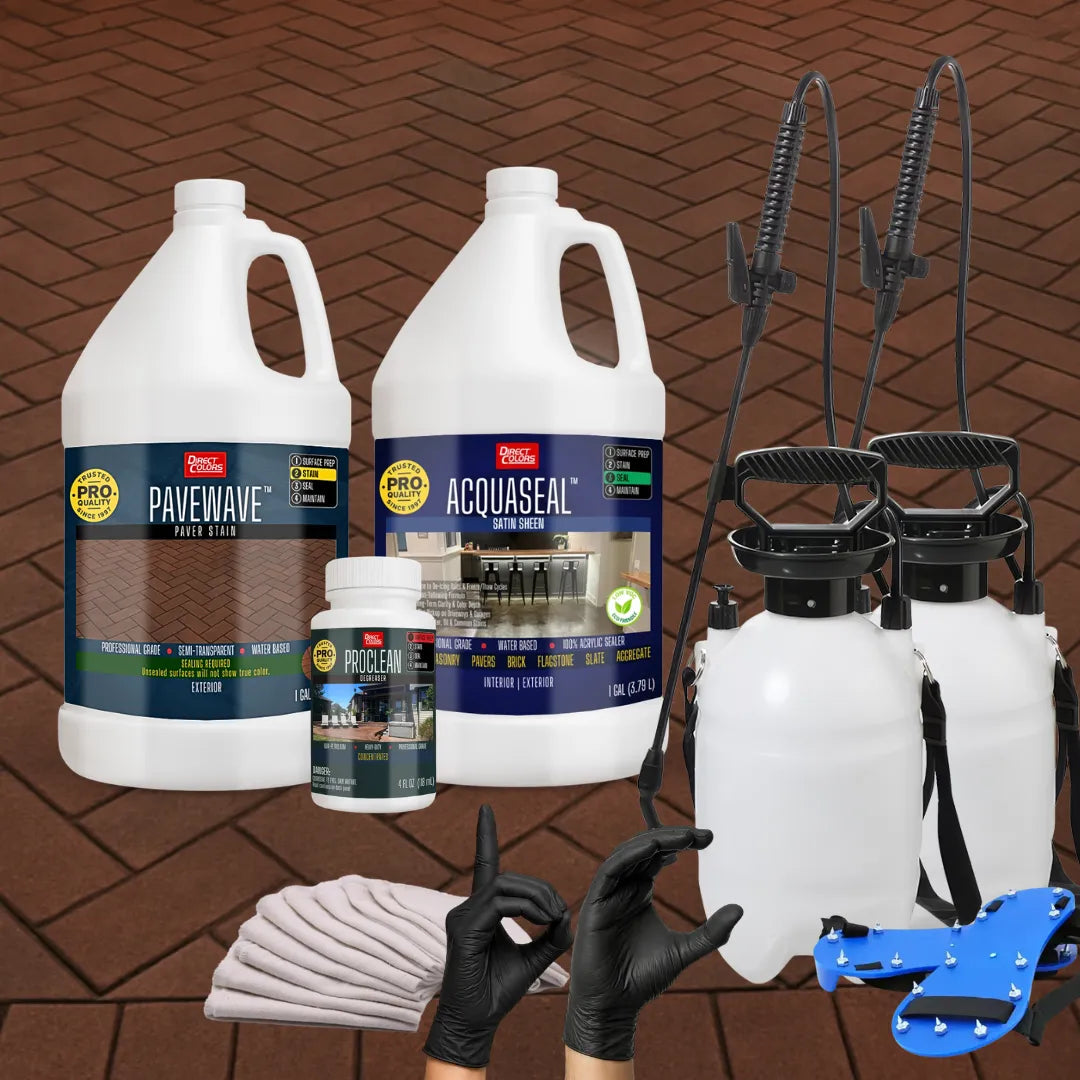 PaveWave™ Paver Stain in 916 Garnet with AcquaSeal™ Satin, 1 gallon 2-step kit
