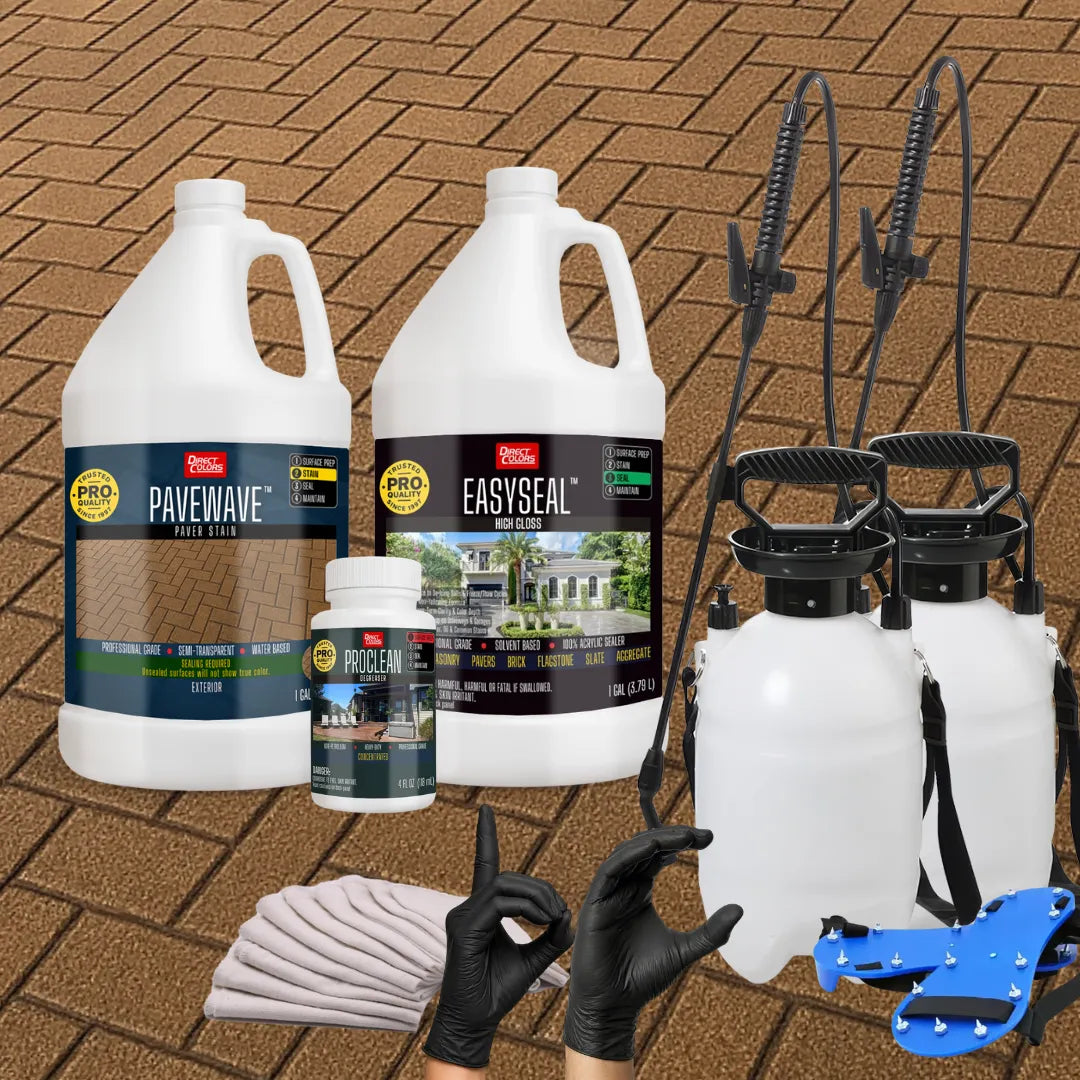 PaveWave™ Paver Stain in 917 Tobacco with EasySeal™ Gloss, 1 gallon 2-step kit