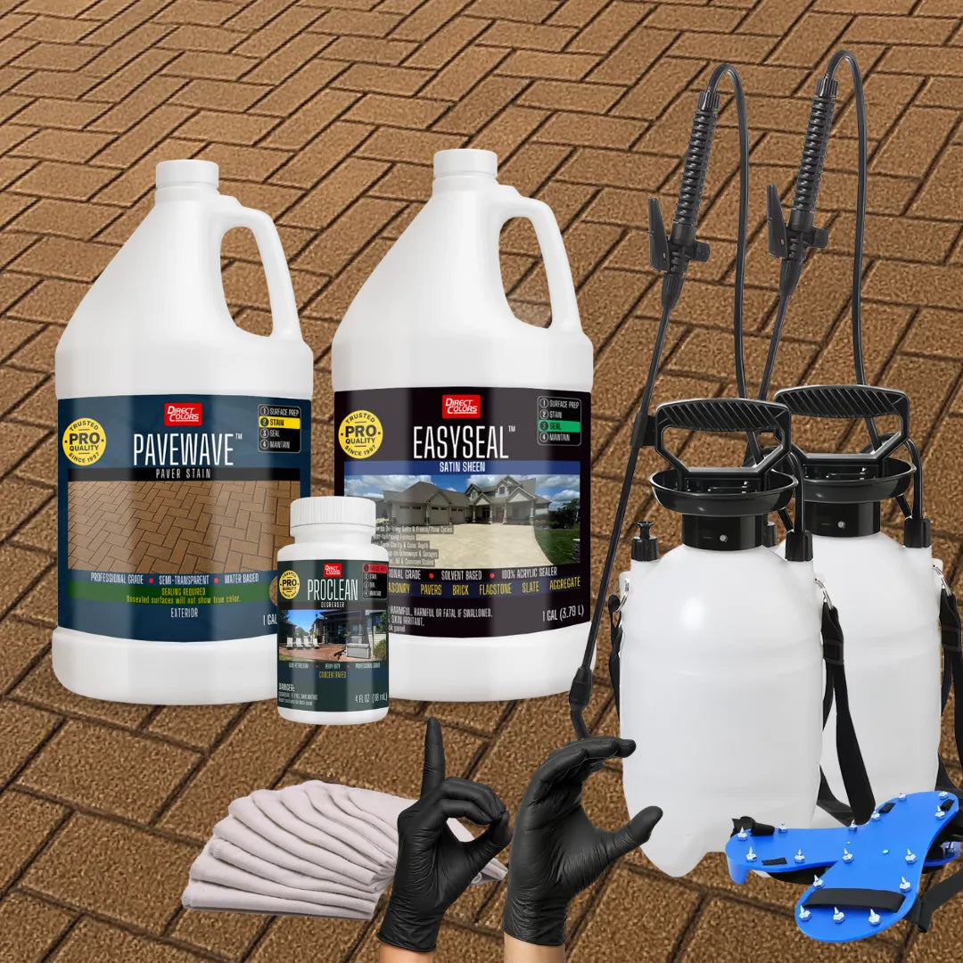 PaveWave™ Paver Stain in 917 Tobacco with EasySeal™ Satin, 1 gallon 2-step kit