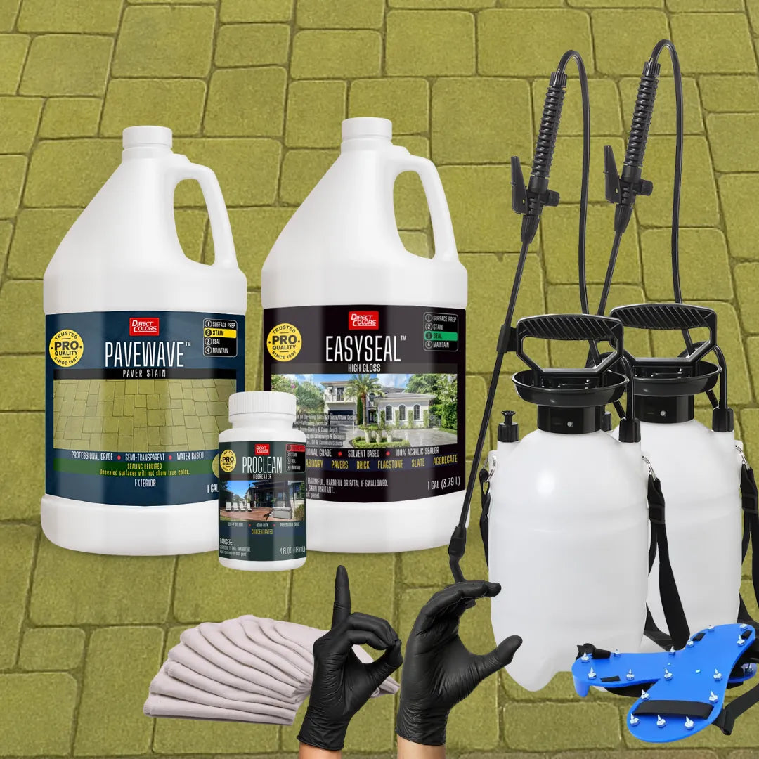 PaveWave™ Paver Stain in 918 Moss with EasySeal™ Gloss, 1 gallon 2-step kit