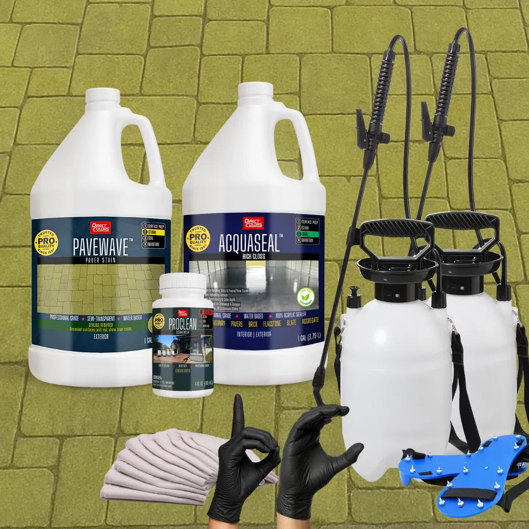 PaveWave™ Paver Stain in 918 Moss with AcquaSeal™ Gloss, 1 gallon 2-step kit
