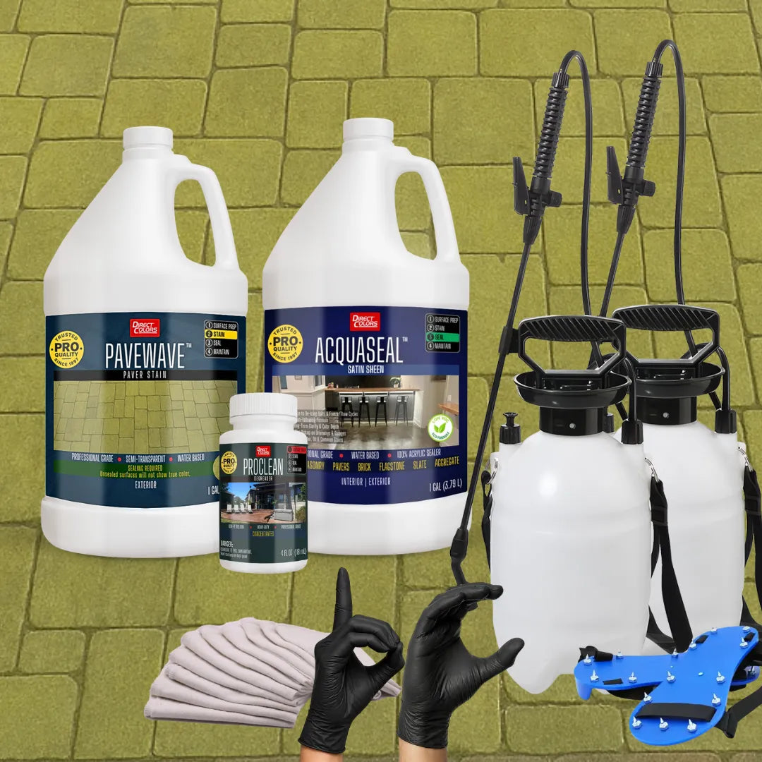 PaveWave™ Paver Stain in 918 Moss with AcquaSeal™ Satin, 1 gallon 2-step kit