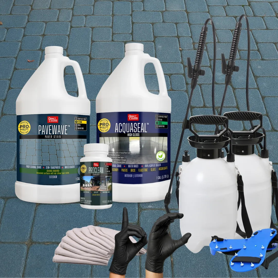 PaveWave™ Paver Stain in 924 Slate with AcquaSeal™ Gloss, 1 gallon 2-step kit