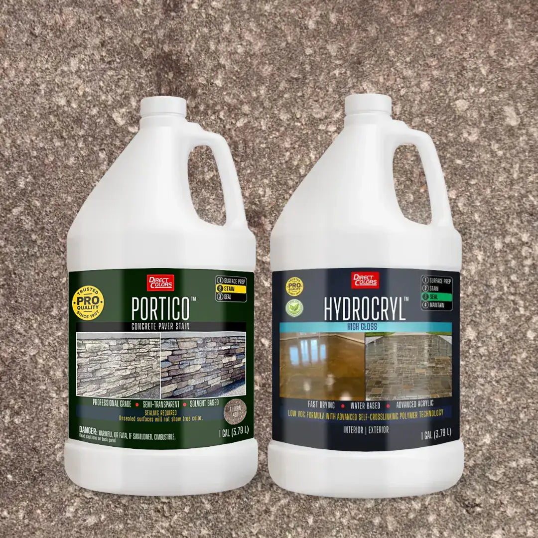 Portico™ Paver Stain in 701 Auburn with HydroCryl™ High Gloss, 1 gallon 2-step kit