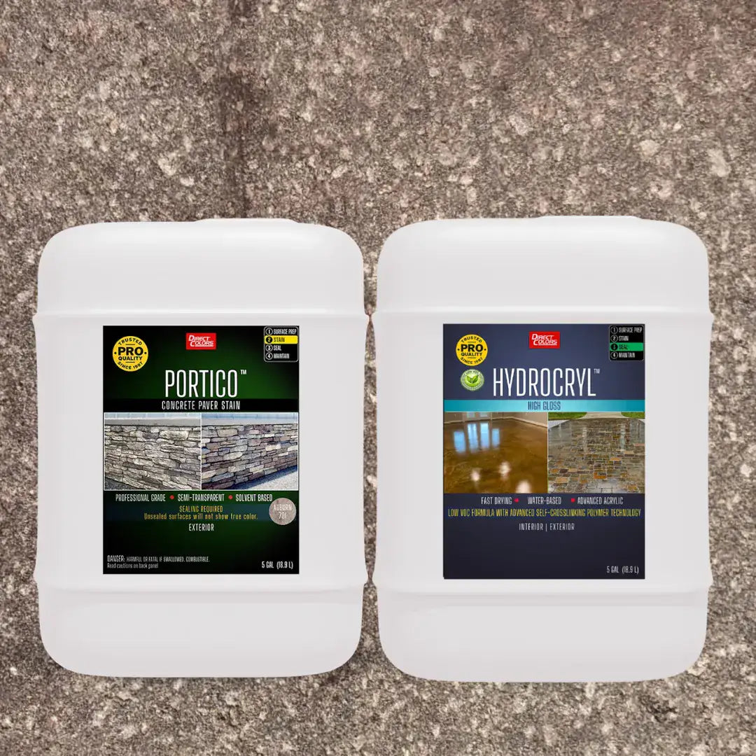 Portico™ Paver Stain in 701 Auburn with HydroCryl™ High Gloss, 5 gallon 2-step kit