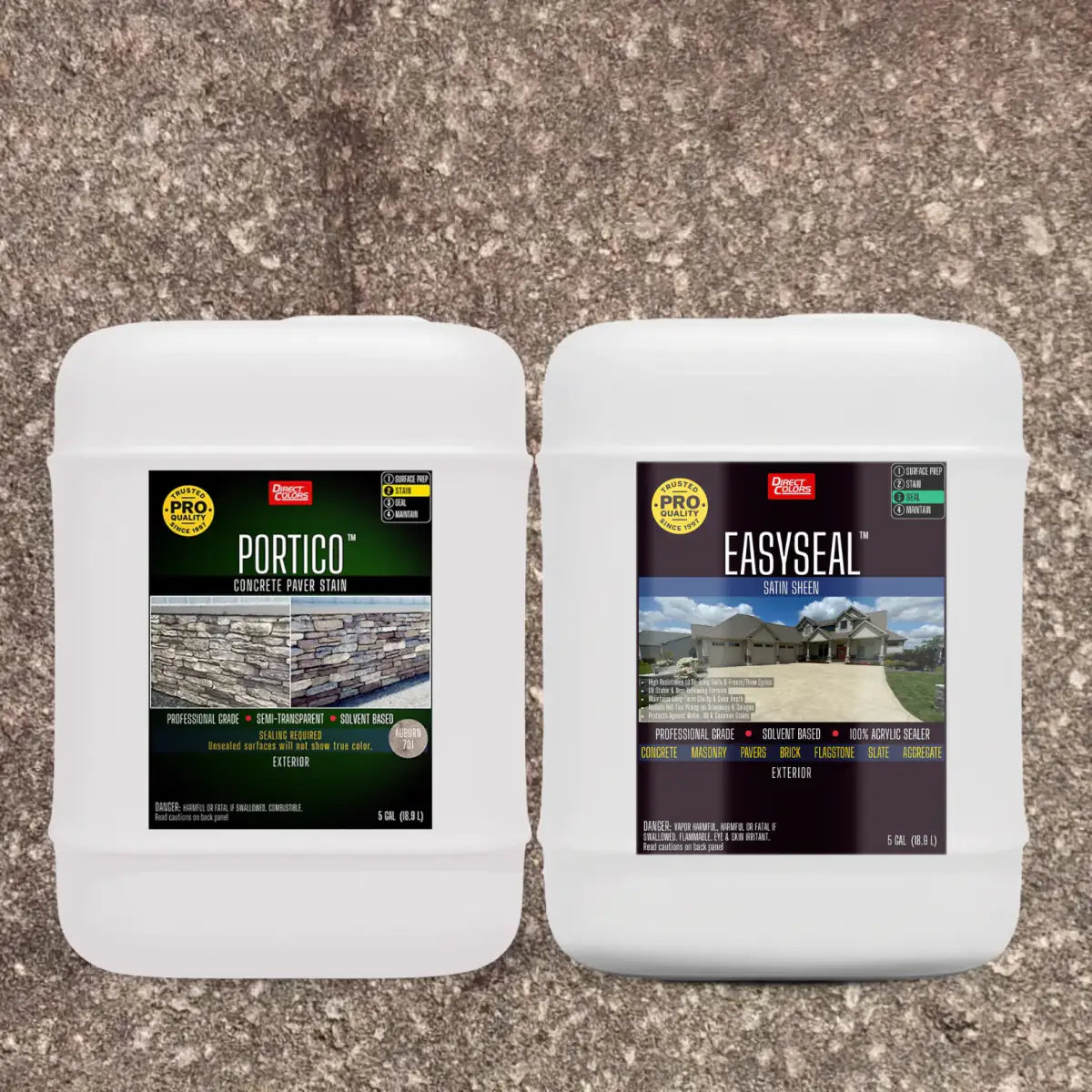Portico™ Paver Stain in 701 Auburn with EasySeal™ Satin, 5 gallon 2-step kit
