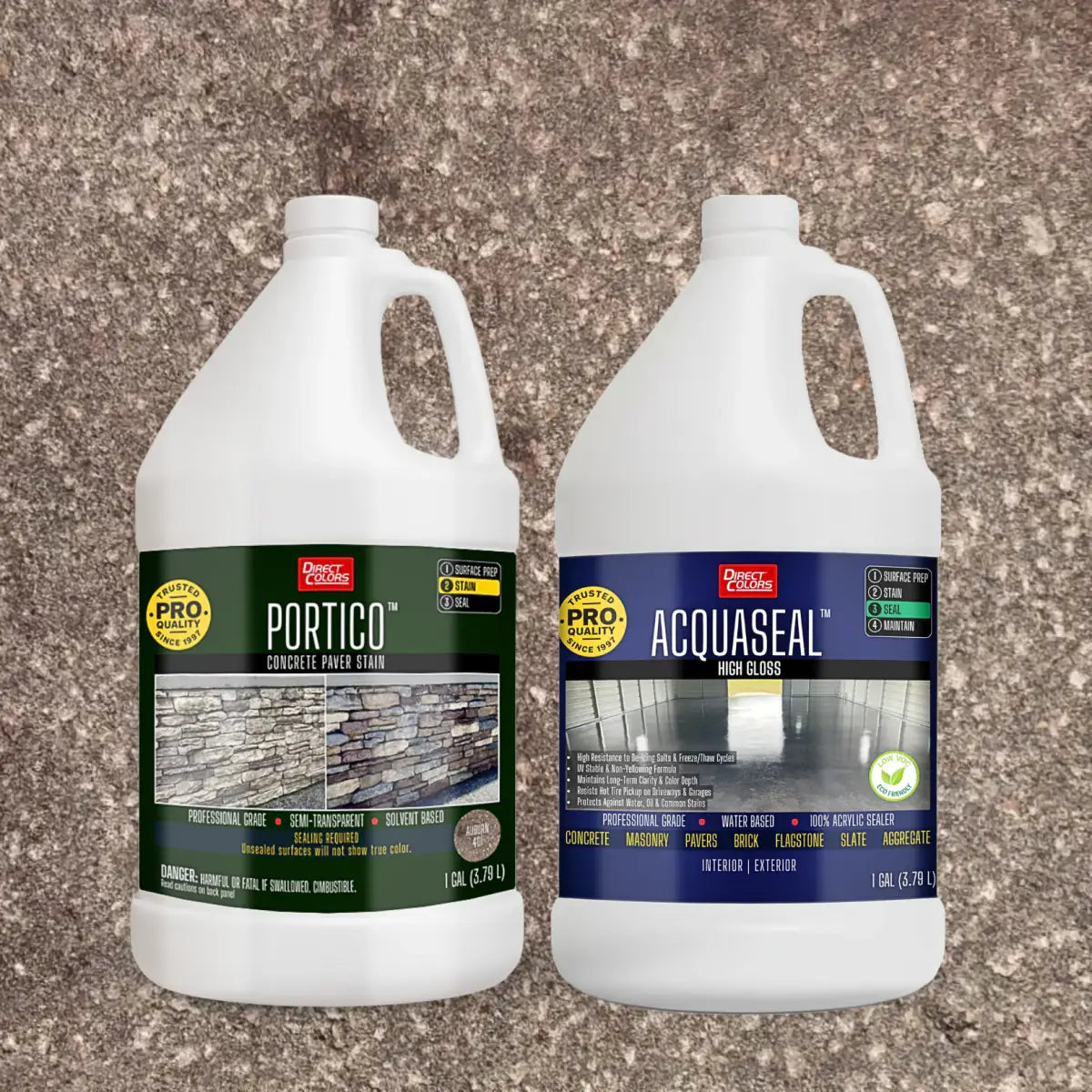 Portico™ Paver Stain in 701 Auburn with AcquaSeal™ High Gloss, 1 gallon 2-step kit